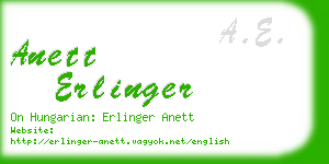 anett erlinger business card